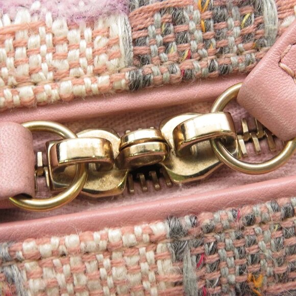 CHANEL CCFiligree vanity bag Size Small Tweed/Leather Pink/Multicolor A93342 - Picture 10 of 13